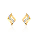 Boucles d&rsquo;oreilles plaqu&eacute; or 2 tons zirconia