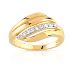 Bague plaqu&eacute; or 2 tons zirconia