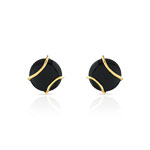 Boucles d&rsquo;oreilles plaqu&eacute; or onyx