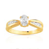 Bague plaqué or 2 tons zirconia