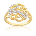Bague plaqu&eacute; or 2 tons zirconia
