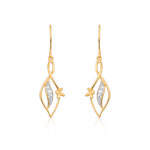 Boucles d&rsquo;oreilles plaqu&eacute; or 2 tons zirconia