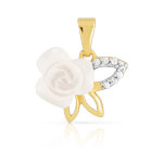 Pendentif plaqu&eacute; or 2 tons nacre zirconia