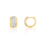 Boucles d&rsquo;oreilles plaqu&eacute; or 2 tons zirconia