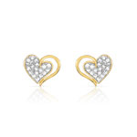Boucles d&rsquo;oreilles plaqu&eacute; or 2 tons zirconia