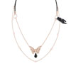 Collier plaqué or rose nacre cristal