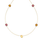 Collier plaqu&eacute; or zirconia