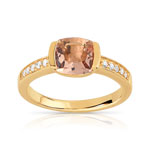 Bague plaqu&eacute; or pierre imitation zirconia