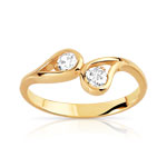 Bague plaqu&eacute; or zirconia