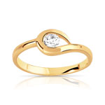 Bague plaqu&eacute; or zirconia