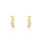 Boucles d&rsquo;oreilles plaqu&eacute; or 2 tons zirconia