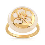 Bague plaqu&eacute; or nacre