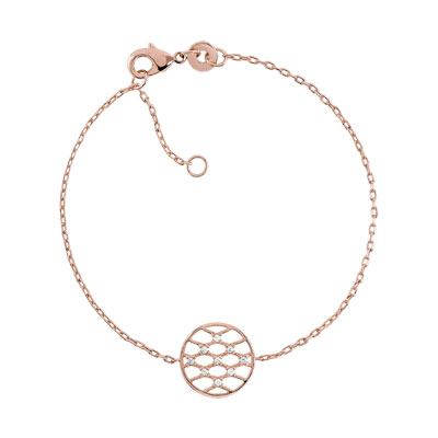 Bracelet plaqué or rose zirconia , vue 1