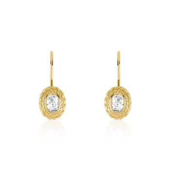 Boucles d'oreilles plaqué or dormeuses zirconias