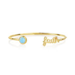 Bracelet rigide plaqué or pierre imitation