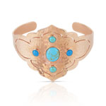Bracelet ouvert plaqué or rose pierres imitation