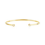Bracelet jonc plaqué or ouvert zirconias 56 mm