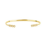 Bracelet jonc plaqué or ouvert zirconia 56 cm