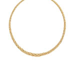 Collier plaqu&eacute; or maille palmier