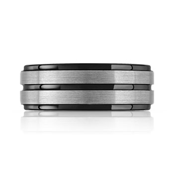 Bague tungstène mat et revêtement noir
