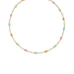Collier plaqu&eacute; or pierre imitation