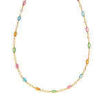 Collier plaqu&eacute; or pierre imitation