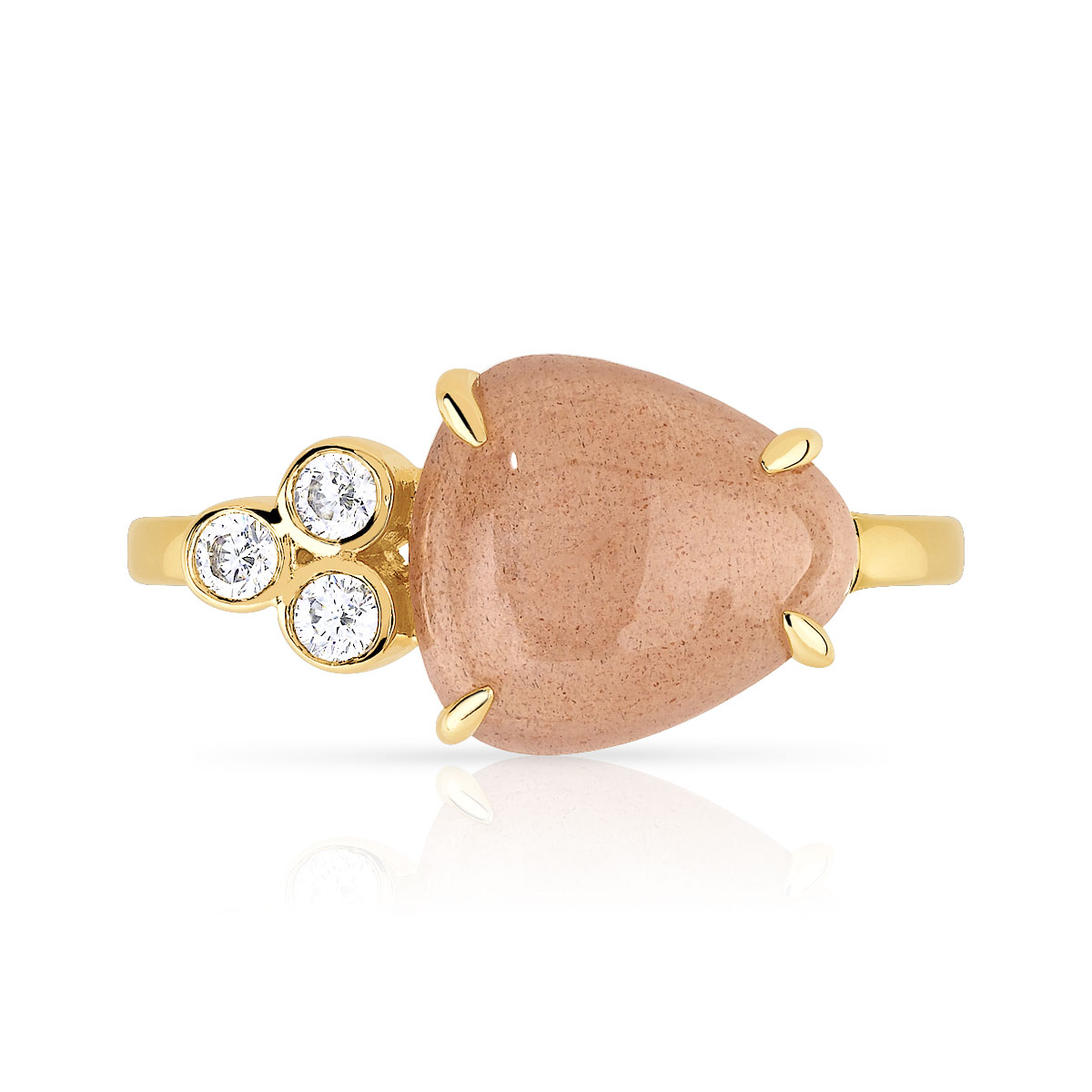 Bague dorée pierre de lune zirconia - vue V3
