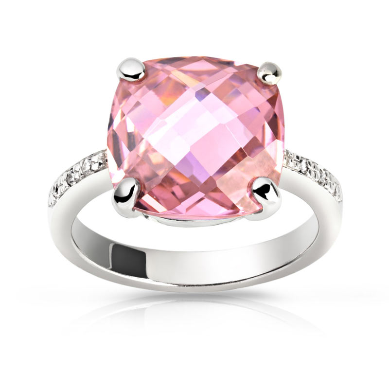 Bague argent avec pierre rose