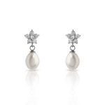 Boucles d&rsquo;oreilles argent 925 perle de culture de Chine