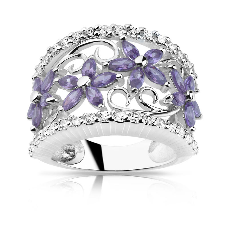 bague argent 925 zirconia bague en argent 925 ouvragee sertie de ...