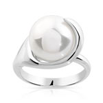 Bague argent 925 perle imitation