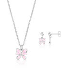 Parure collier et boucles d&rsquo;oreilles argent 925 laque