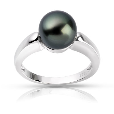 Bague argent 925 perle de culture de Tahiti