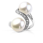 Bague argent 925 perle de culture zirconia
