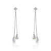 Boucles d'oreilles argent 925 perle de culture de Chine zirc