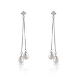 Boucles d&rsquo;oreilles argent 925 perle de culture de Chine zirc