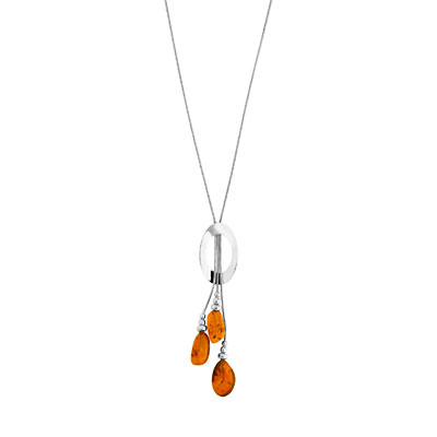 Collier argent 925 ambre