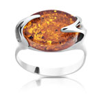 Bague argent 925 ambre