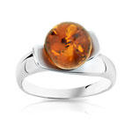Bague argent 925 ambre