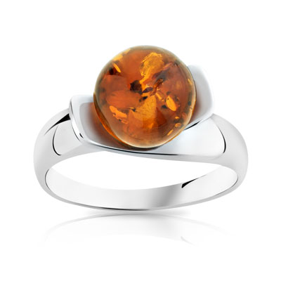 Bague argent 925 ambre