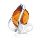 Bague argent 925 ambre