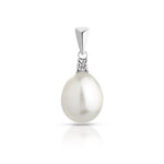 Pendentif argent perle de culture zirconia