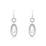 Boucles d&rsquo;oreilles argent 925 nacre zirconia