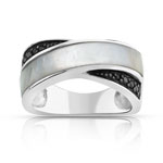 Bague argent 925 nacre zirconia