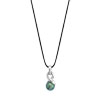 Collier argent 925 perle de culture de Tahiti cordon noir