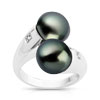 Bague argent 925 perle de culture de Tahiti diamant
