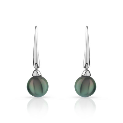 Boucles d'oreilles argent 925 perle de culture de Tahiti