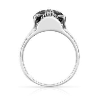 Bague acier tête de mort