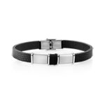 Bracelet acier cuir