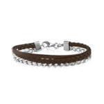 Bracelet acier cuir